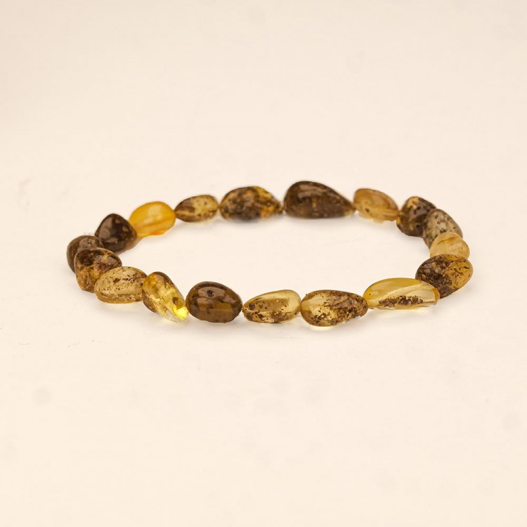 Natural Cut Drop Amber Bracelet