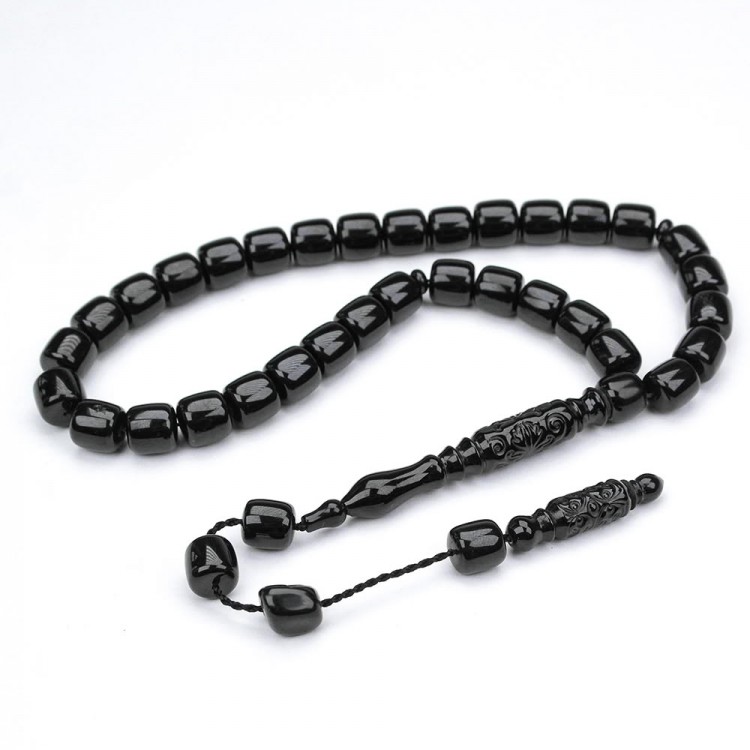 Oltu Stone Short Antique Model Nakkaş Carved Imameli Prayer Beads Oltu Stone Short Antique Model Nakkaş Carved Imameli Prayer Beads