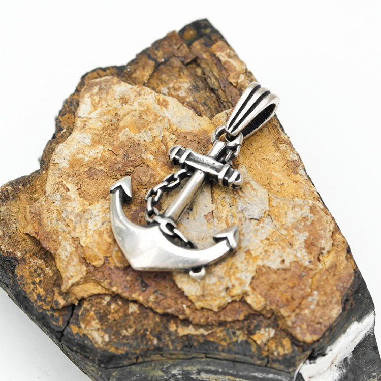 Anchor Model Silver Men's Necklace