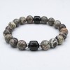 SNOWFLAKE OPSIDIAN AND JOLTA STONE RUBBER BRACELET