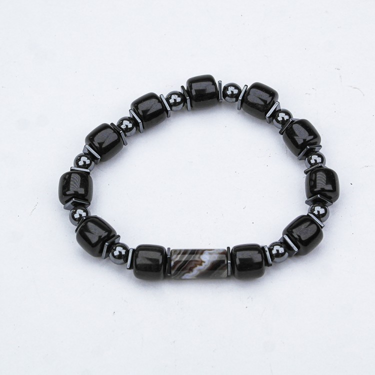 OLTU AND AGATE STONE LINE RUBBER BRACELET
