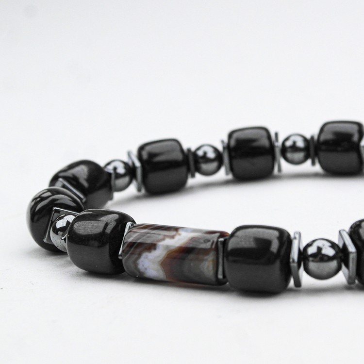 OLTU AND AGATE STONE LINE RUBBER BRACELET OLTU AND AGATE STONE LINE RUBBER BRACELET