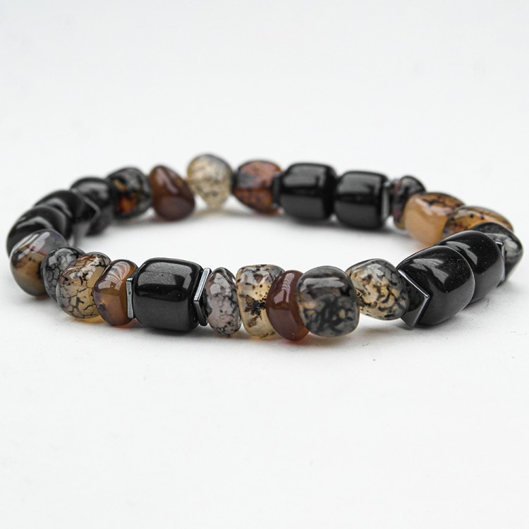 AGATE AND JOLLE STONE LINE RUBBER BRACELET AGATE AND JOLLE STONE LINE RUBBER BRACELET