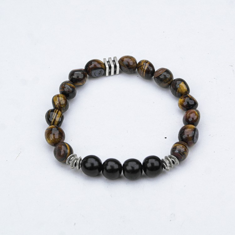 OLTU AND TIGER EYE STONE LINE RUBBER BRACELET