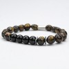 TIGER EYE AND JOLLE STONE LINE RUBBER BRACELET
