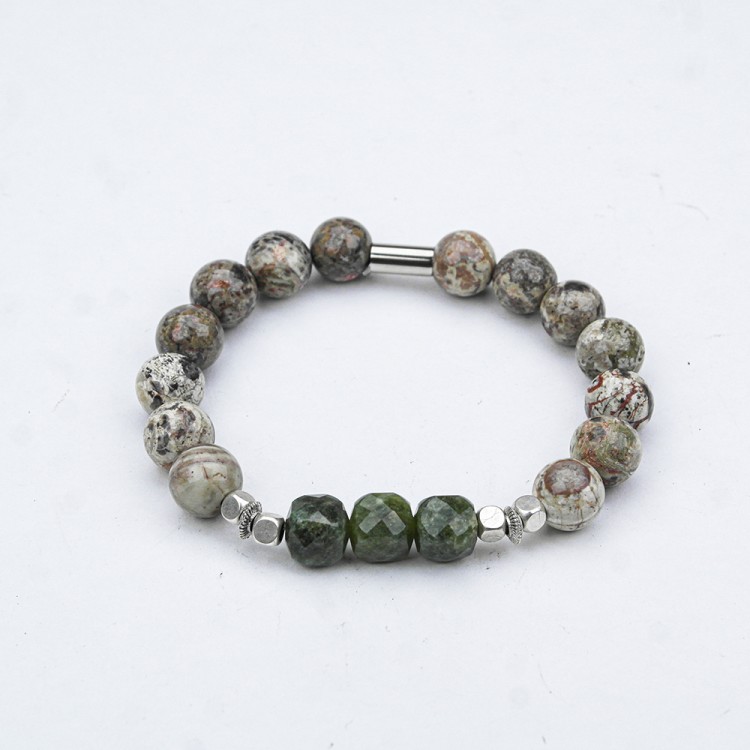 AGATE STONE LINE RUBBER BRACELET