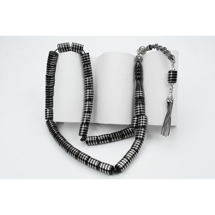 Oltu Stone Cut Model Spiral Screw Engraved Prayer Beads Oltu Stone Cut Model Spiral Screw Engraved Prayer Beads