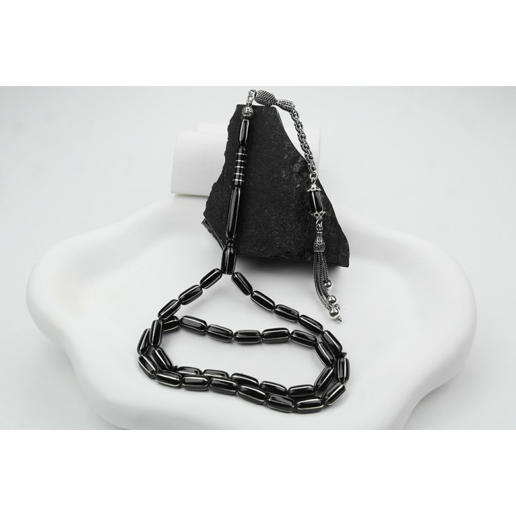 Oltu Stone Capsule Six-Piece Watermelon Embroidered Special Design Imameli Prayer Beads Oltu Stone Capsule Six-Piece Watermelon Embroidered Special Design Imameli Prayer Beads