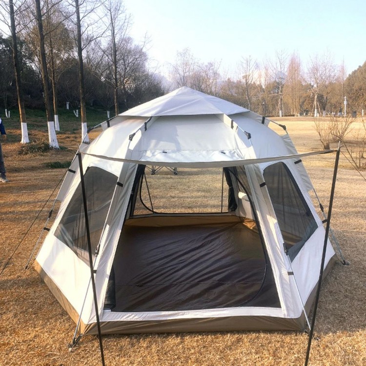 Fully Automatic Hexagonal 8 - 10 Person 280 x 280 x 160 Cm 210D OxFord Fabric Tent