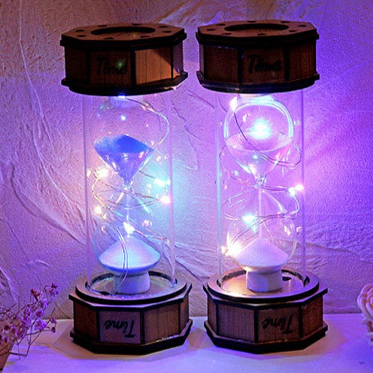 Illuminated Decorative Wooden Hourglass