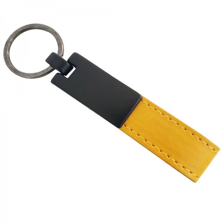 Metal Keyring with Yellow Cap Metal Keyring with Yellow Cap