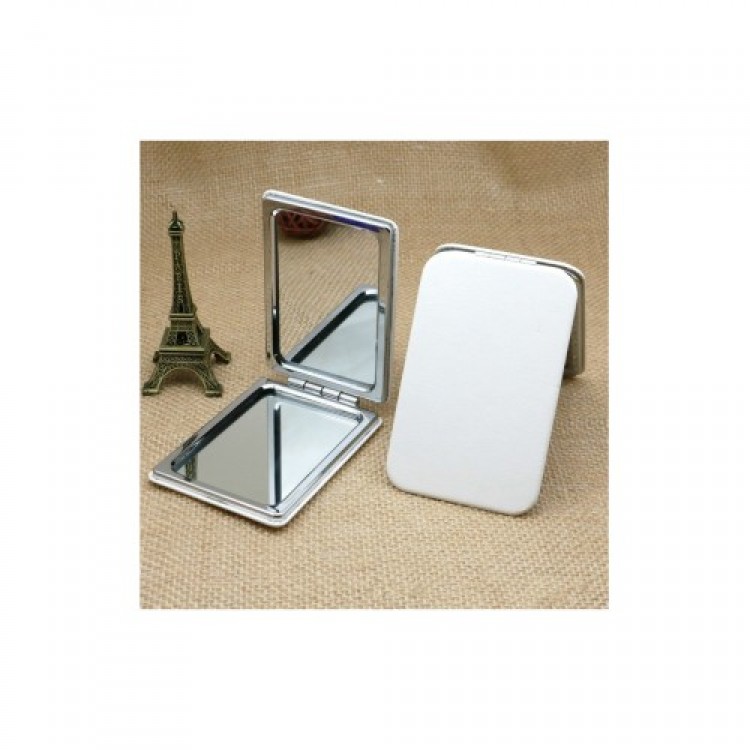 White Magnifying Pocket Mirror Rectangular White Magnifying Pocket Mirror Rectangular
