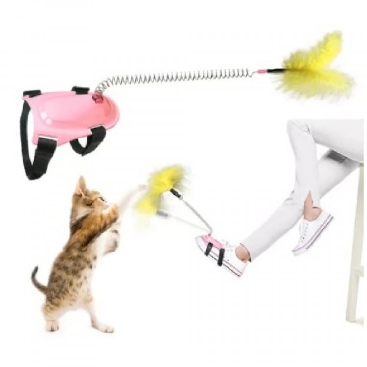 Cat Toy Fishing Rod Mounted on the Foot Cat Toy Fishing Rod Mounted on the Foot