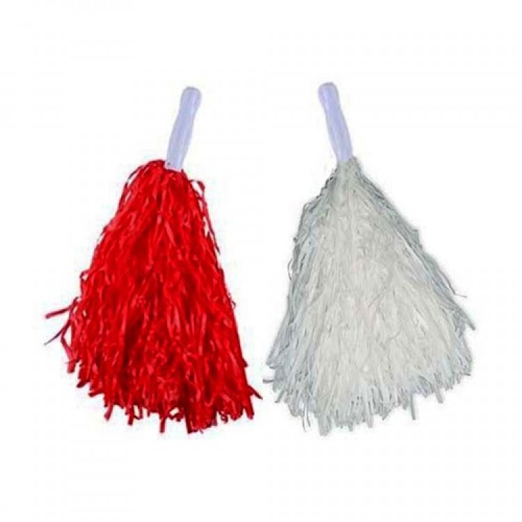 Red and White Show Pompom