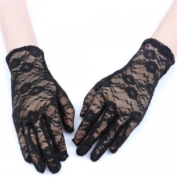 Lace Gloves Black Color Adult Lace Gloves Black Color Adult