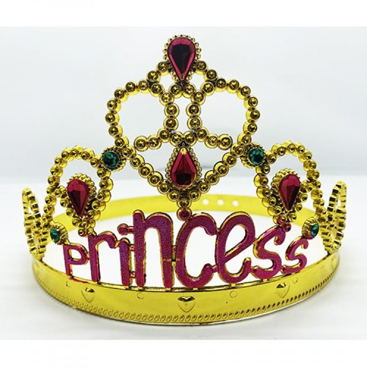 Princess Written Gold Color Adjustable Party Crown