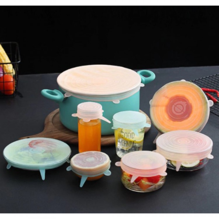 Silikon Yemek Saklama Kapak Seti 6 Adet Silikon Yemek Saklama Kapak Seti 6 Adet