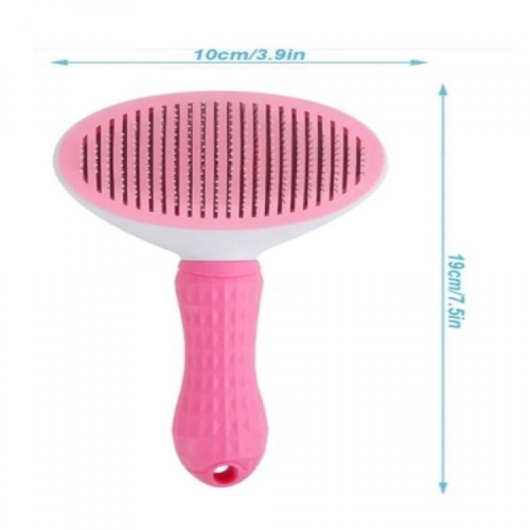 Automatic Cleaning Pet Comb Pink