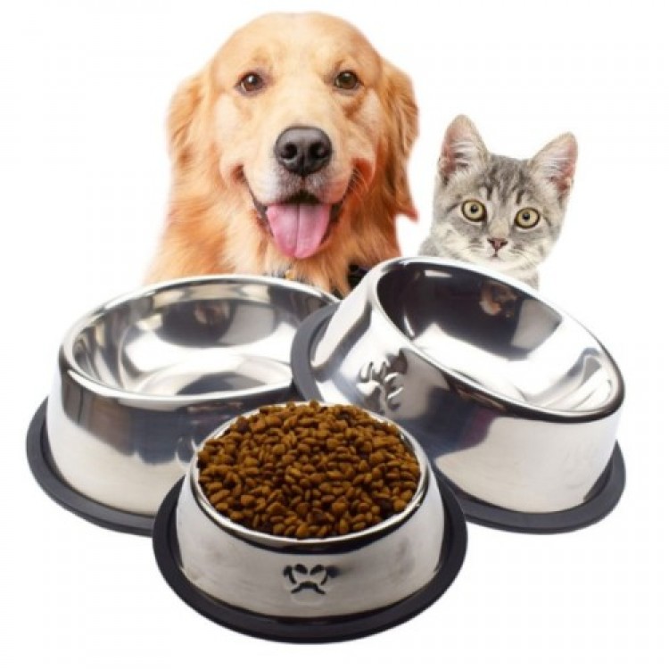 Stainless Steel Metal Food Bowl 18 cm.
