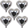 Heart-Shaped Foil Balloon 5 Pieces 45 cm Silver Color