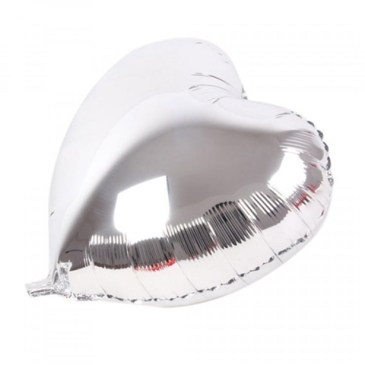 Silver Heart Foil Balloon 45 Cm. Silver Heart Foil Balloon 45 Cm.