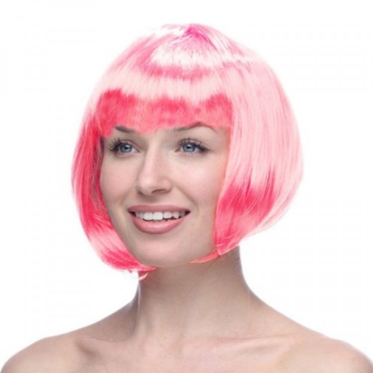 Pink Color Wig Blunt Hair Pink Color Wig Blunt Hair