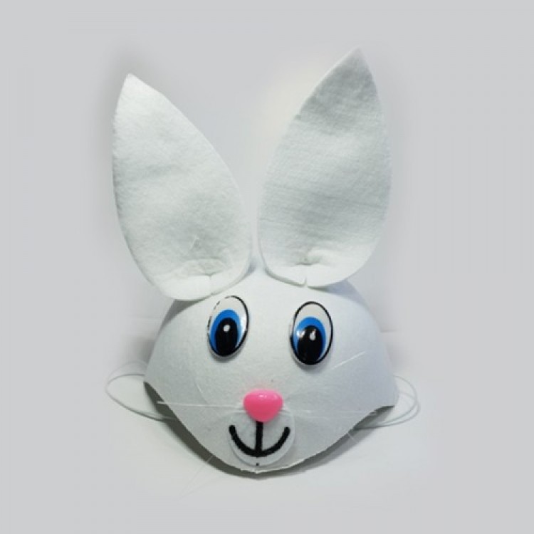 Rabbit-Shaped Children's Hat, White