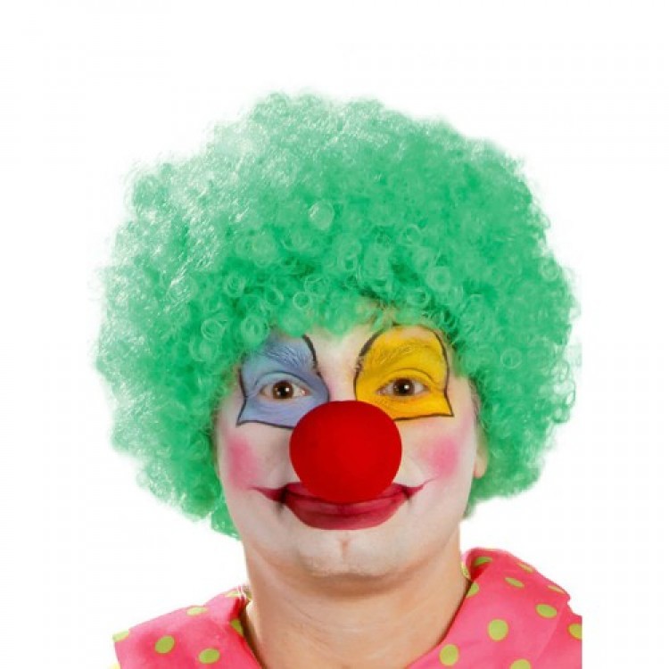 Green Curly Afro Clown Set