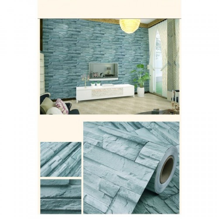 Blue Brick 3D Wallpaper 3 Meters