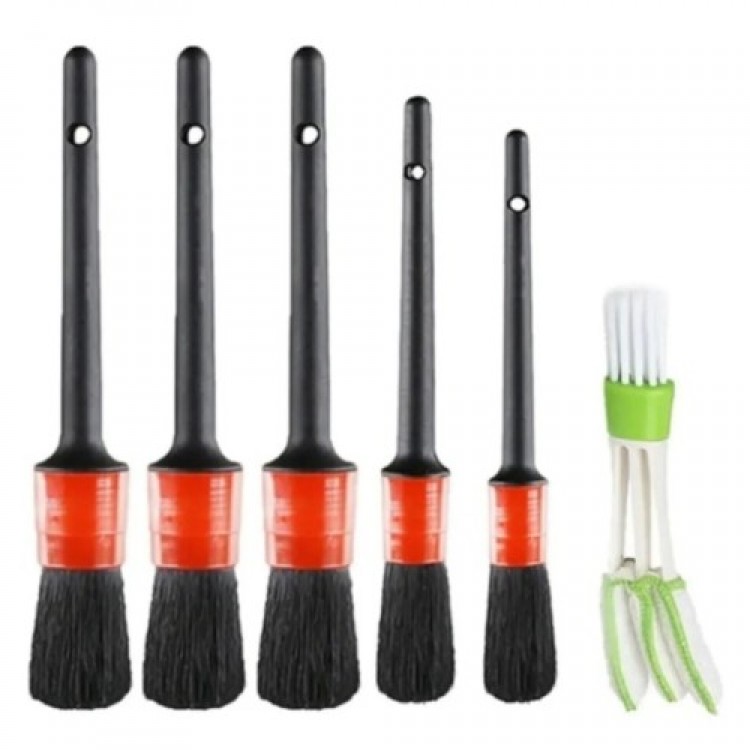 Car Cleaning Detail Brush 5+1 Set