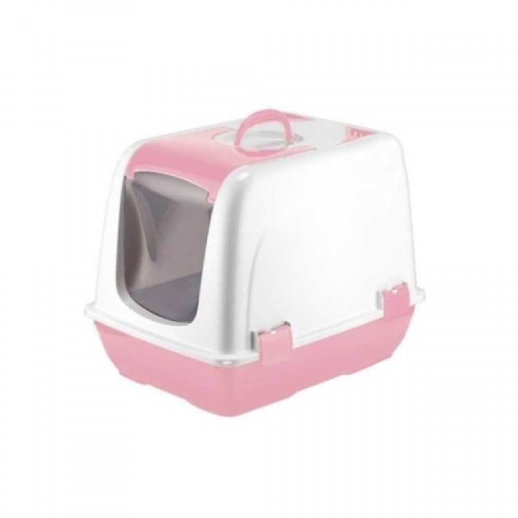 Mikopet Small Closed Cat Litter Box Pink