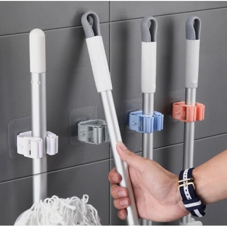 Adhesive Mop Holder Set of 4 Pieces Adhesive Mop Holder Set of 4 Pieces