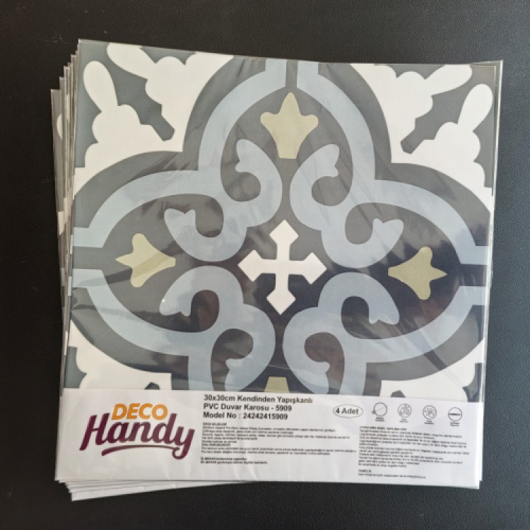 DecoHandy PVC Floor Tile 30x30cm 4-Pack - Tile Pattern 0.36m² DecoHandy PVC Floor Tile 30x30cm 4-Pack - Tile Pattern 0.36m²