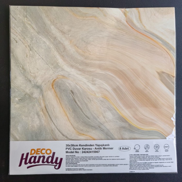 Decohandy 30x30 cm PVC Wall Tile 4-Pack - Antique Marble Decohandy 30x30 cm PVC Wall Tile 4-Pack - Antique Marble