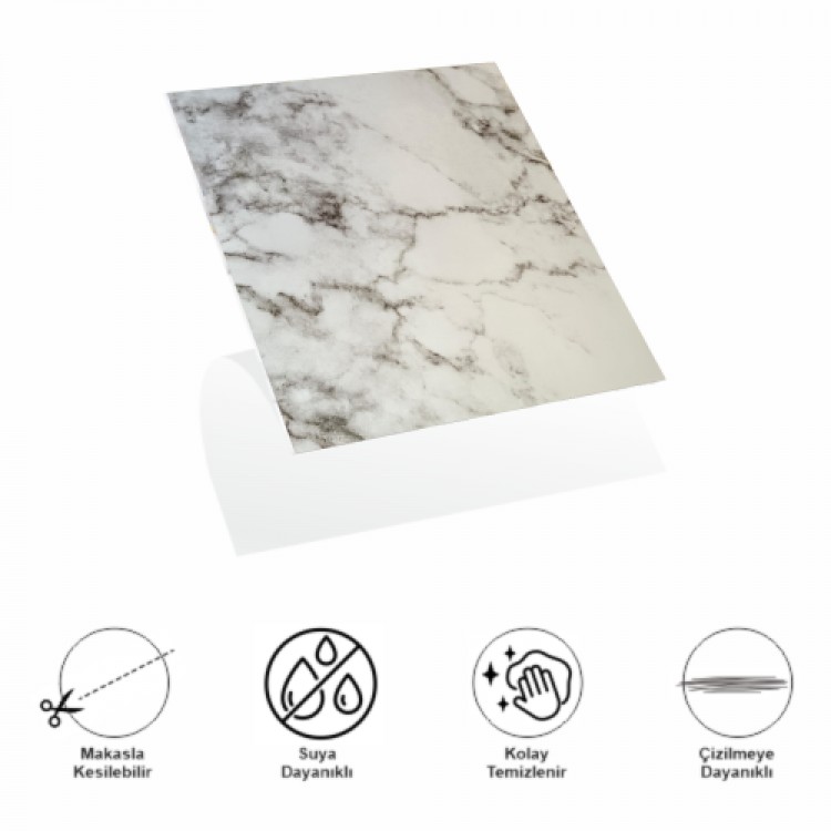 Decohandy 30x30 cm PVC Wall Tile 4-Pack - Gray White Marble Decohandy 30x30 cm PVC Wall Tile 4-Pack - Gray White Marble