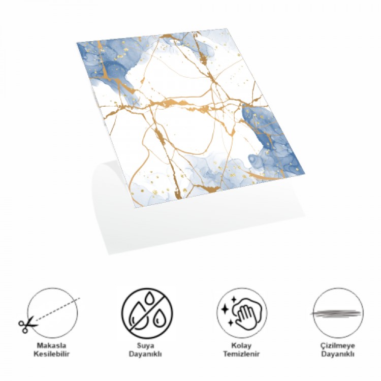 DecoHandy PVC Adhesive Floor Tile 30x30cm 4-Pack - Blue Edition 0.36m²