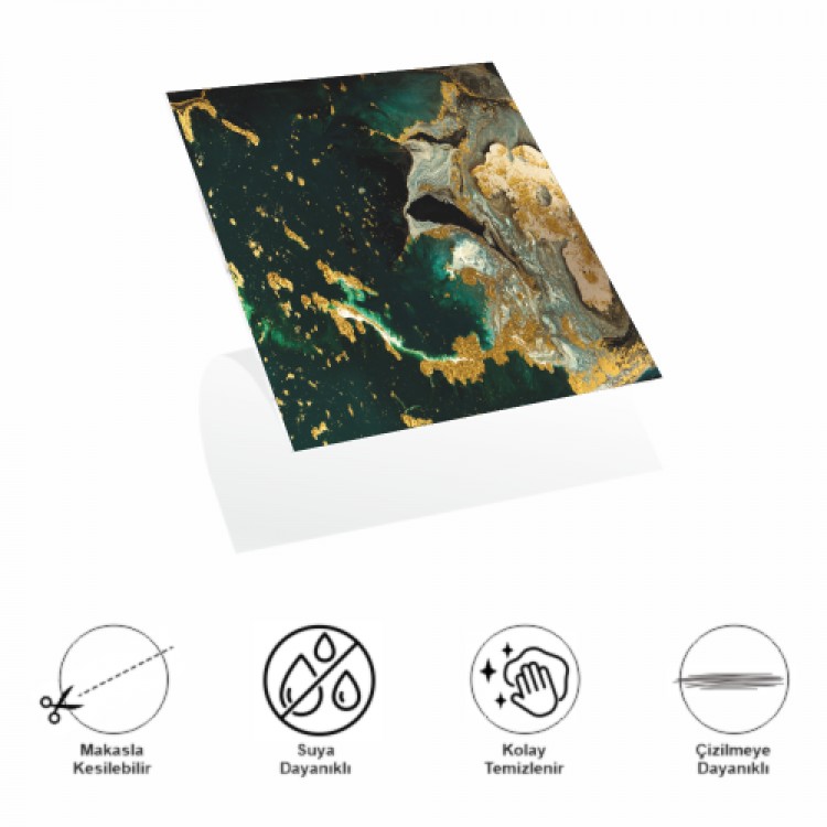 DecoHandy PVC Adhesive Floor Tile 30x30cm 4-Pack - Green Edition 0.36m²