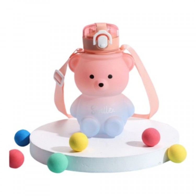 Bear-shaped Water Bottle with Straw, 800 ml