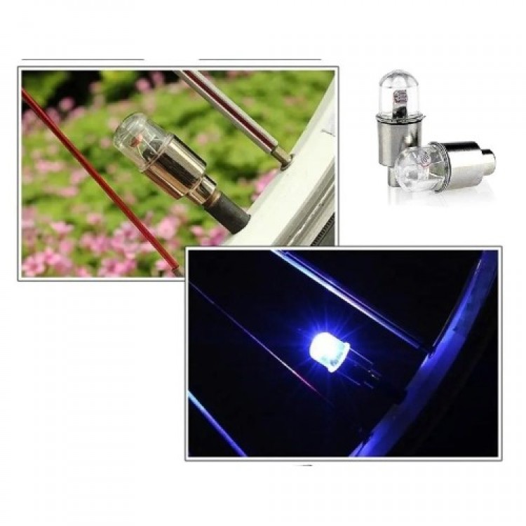Lighted Bicycle Car Valve Cap, 2 Pieces