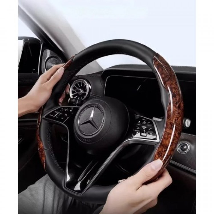 Wood-Designed Steering Wheel Cover, Set of 2