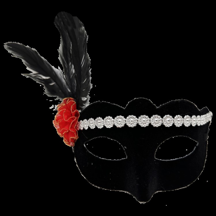 Silver Lace Red Rose Design Party Mask Silver Lace Red Rose Design Party Mask