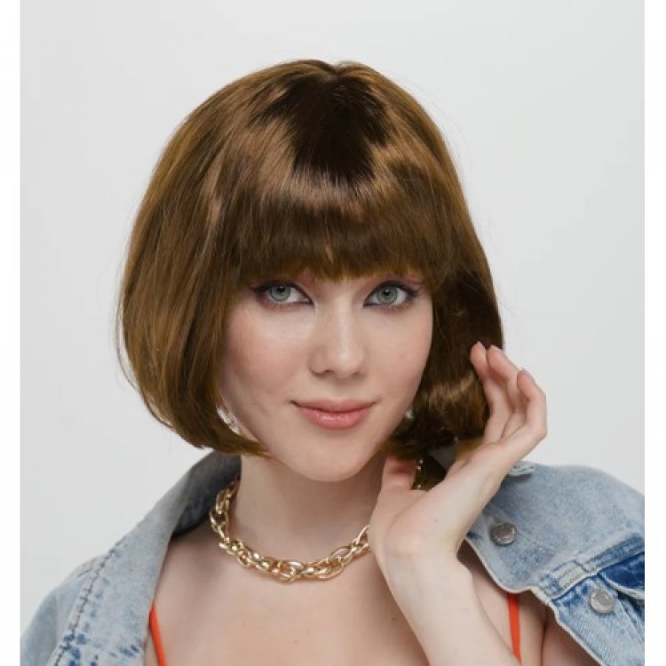 Short Bob Party Wig, Brown Short Bob Party Wig, Brown