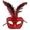 Patent Leather Red Feather Party Mask