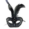 Patent Leather Red Feather Party Mask