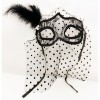 Black Polka Dot Veiled Pearl Party Mask