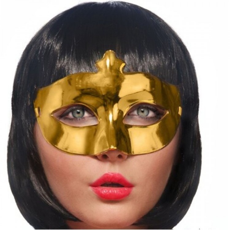 Gold Color Extra Shiny Prom Mask