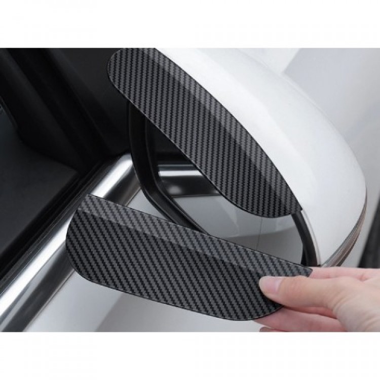 Carbon Pattern Rain Visor - Carbon Patterned Mirror Rain Protector Carbon Pattern Rain Visor - Carbon Patterned Mirror Rain Protector