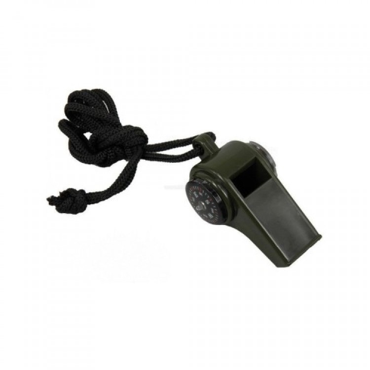 Multi-Function Emergency Whistle with Compass