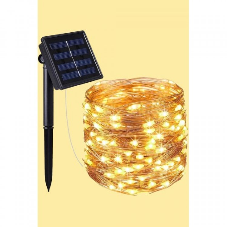 Solar-Powered 200 LED Outdoor Lighting Strip Solar-Powered 200 LED Outdoor Lighting Strip