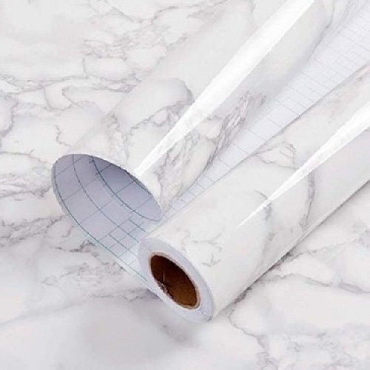 White Marble Patterned Adhesive Countertop Foil (3 m x 60 cm) White Marble Patterned Adhesive Countertop Foil (3 m x 60 cm)